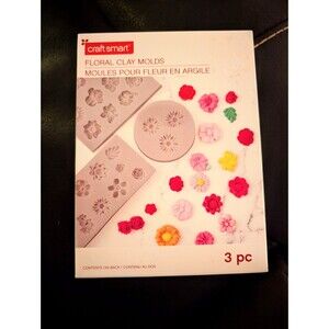Craft Smart Floral Clay Molds 3-Piece Set Flowers Crafting Trays Sunflower Daisy